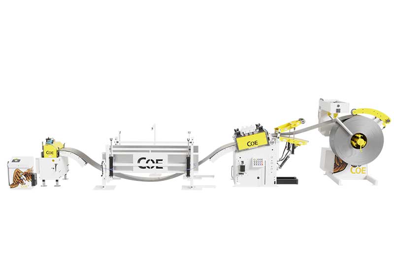 Coe Press Equipment Complete Feed Line White Background