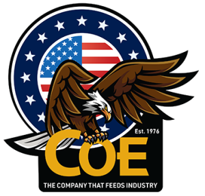 Coe The Company that Feeds Industry Est. 1976 New Eagle Logo