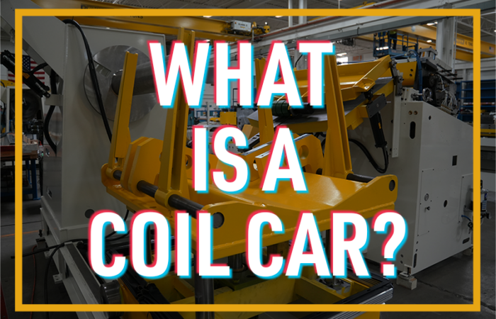 A darkened image of industrial machinery with a white title "What is a coil car?"